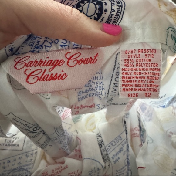 Vintage Carriage Court Classics Postage Travel Novelty Printed Midi Skirt - Picture 6 of 7